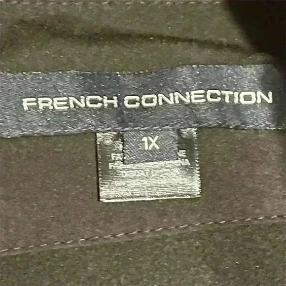 French Connection Women's 1X Black Hooded Overcoat Jacket Fall Winter - Picture 7 of 10